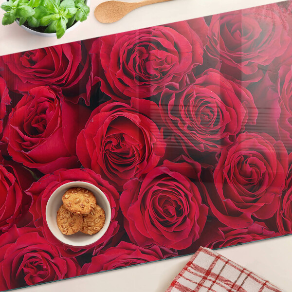 Szklana deska kuchenna Czerwone róże
