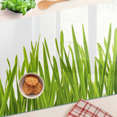 Szklana deska do krojenia z motywem zielonej trawy