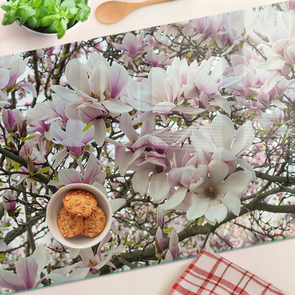 Deska kuchenna szklana Kwiaty magnolii