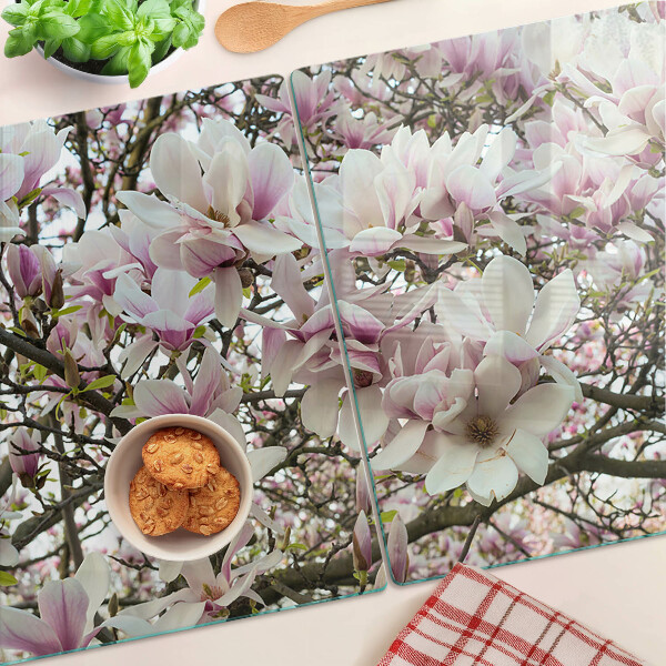 Deska kuchenna szklana Kwiaty magnolii