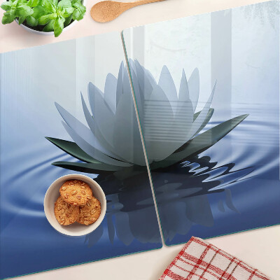 Szklana deska do krojenia z motywem lilii wodnej na tle wody