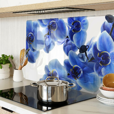 Deska kuchenna szklana Niebieskie orchidee