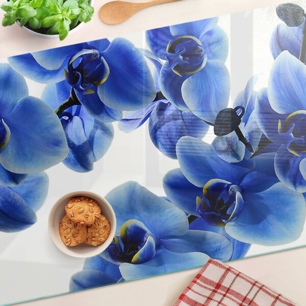 Deska kuchenna szklana Niebieskie orchidee