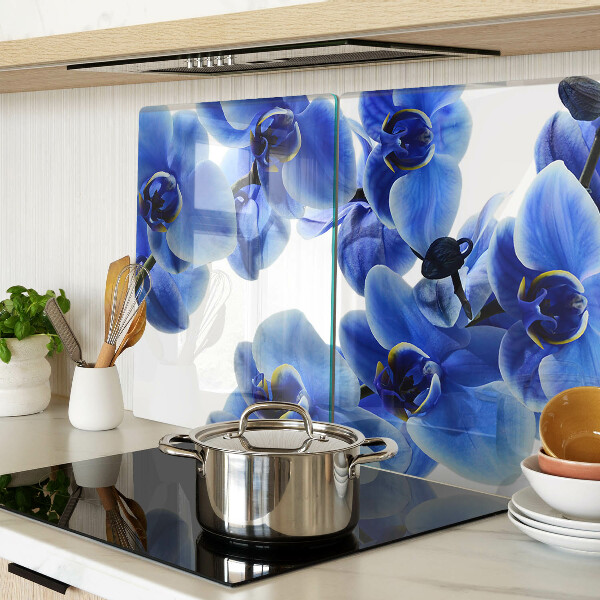 Deska kuchenna szklana Niebieskie orchidee
