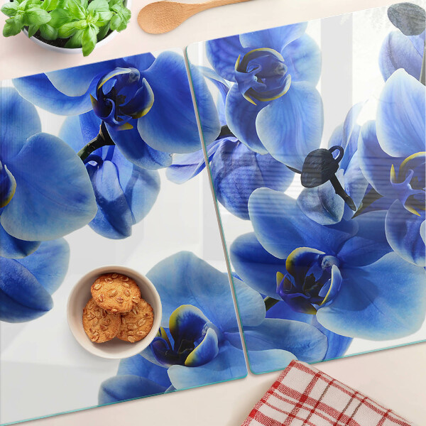 Deska kuchenna szklana Niebieskie orchidee