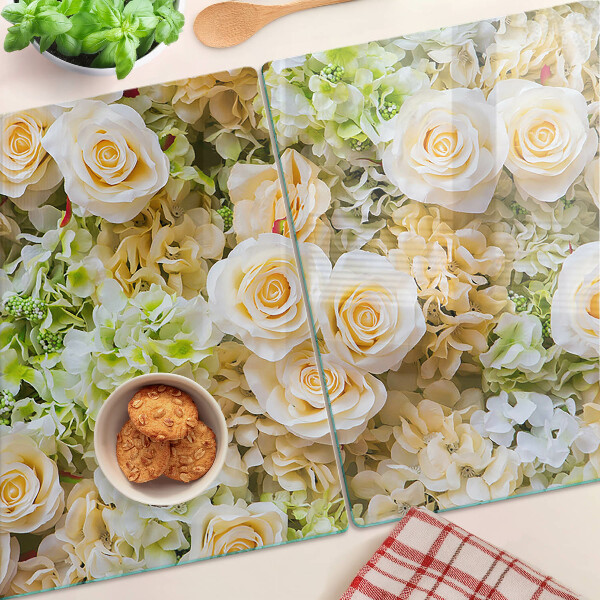Deska kuchenna szklana Kwiaty w pastelowych odcieniach