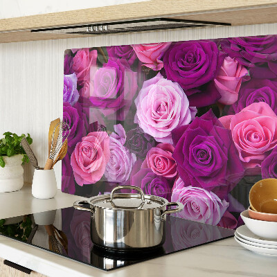 Szklana deska do krojenia z motywem róż w odcieniach różu