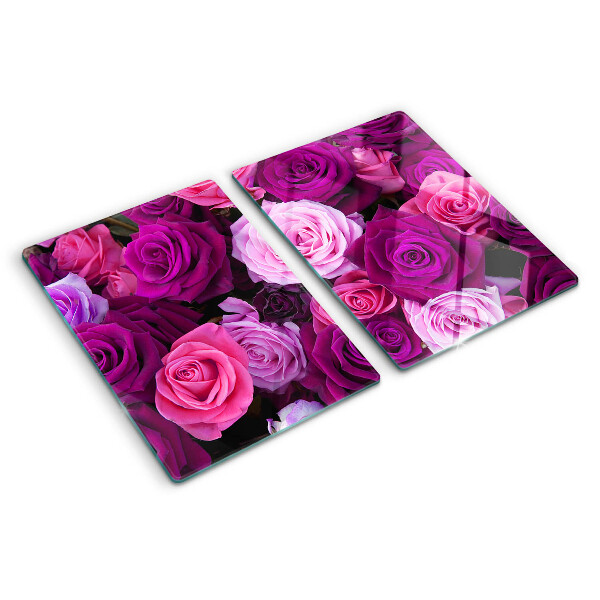 Szklana deska do krojenia z motywem róż w odcieniach różu