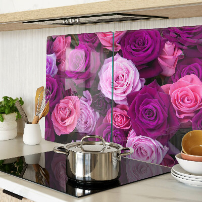 Szklana deska do krojenia z motywem róż w odcieniach różu