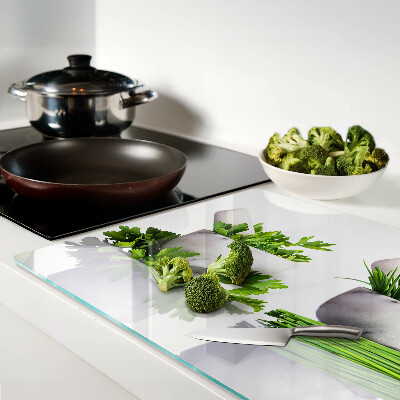 Deska kuchenna szklana z motywem ziół w doniczkach