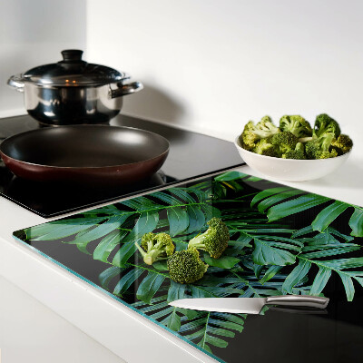 Szklana deska do krojenia z nadrukiem w liście tropikalne