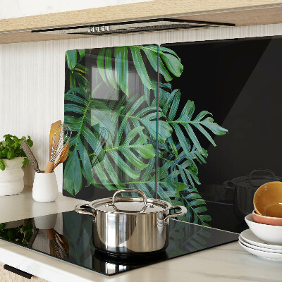 Szklana deska do krojenia z nadrukiem w liście tropikalne