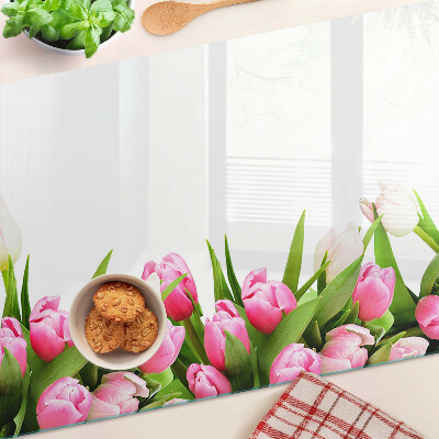 Szklana deska kuchenna Tulipany w pastelowych kolorach