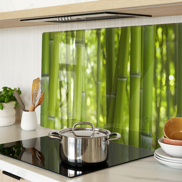 Szklana deska kuchenna z motywem lasu bambusowego