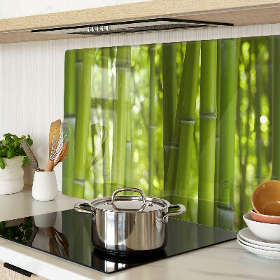 Szklana deska kuchenna z motywem lasu bambusowego