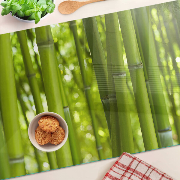 Szklana deska kuchenna z motywem lasu bambusowego