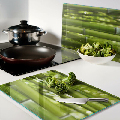 Szklana deska kuchenna z motywem lasu bambusowego