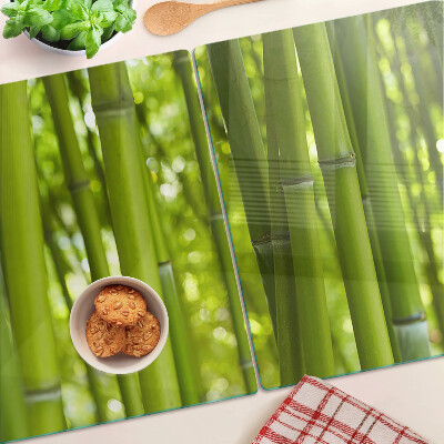 Szklana deska kuchenna z motywem lasu bambusowego