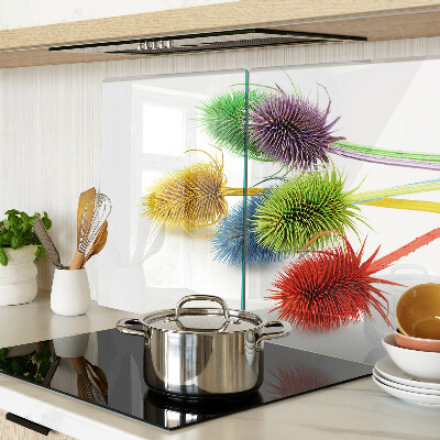 Deska kuchenna szklana z kolorowym, trójwymiarowym motywem kwiatowym