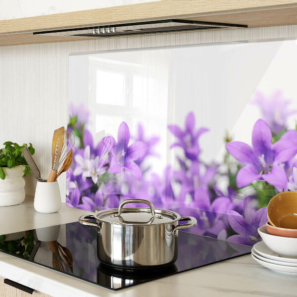 Szklana deska do krojenia z motywem fioletowych kwiatów