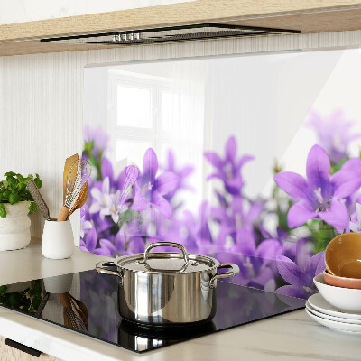 Szklana deska do krojenia z motywem fioletowych kwiatów