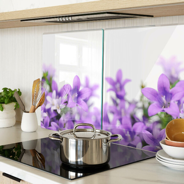 Szklana deska do krojenia z motywem fioletowych kwiatów