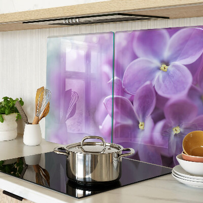 Szklana deska do krojenia z motywem kwiatów w odcieniach fioletu