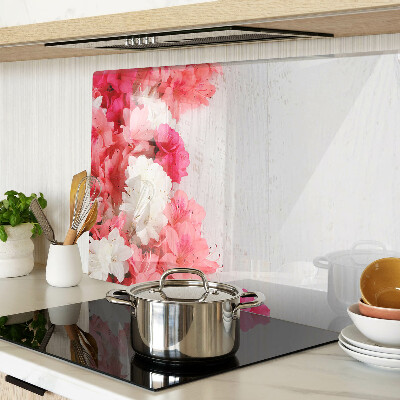 Szklana deska do krojenia z motywem kwiatów w odcieniach różu i bieli