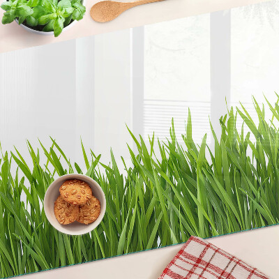 Deska kuchenna szklana z motywem zielonej trawy