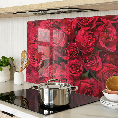 Szklana deska do krojenia z motywem czerwonych róż