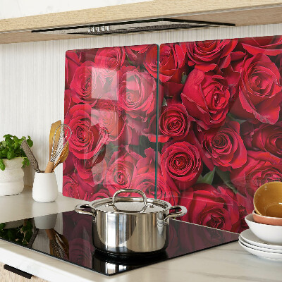 Szklana deska do krojenia z motywem czerwonych róż