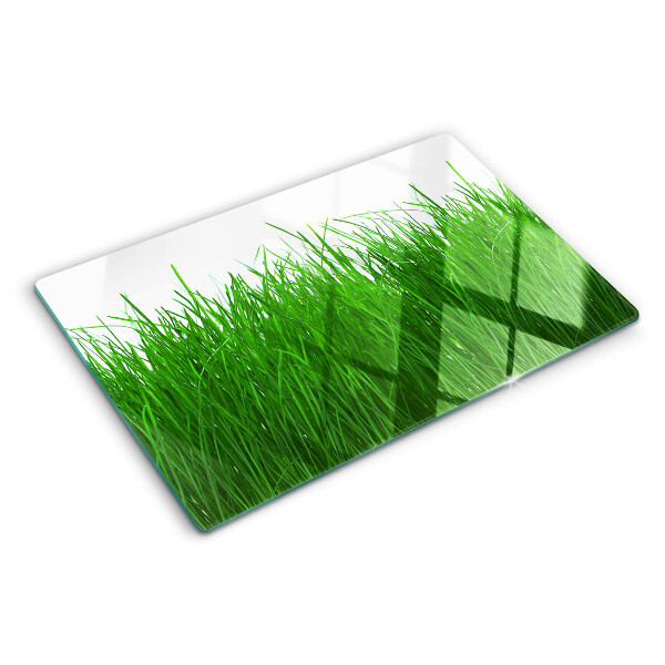 Szklana deska kuchenna z nadrukiem przedstawiającym trawę w słońcu