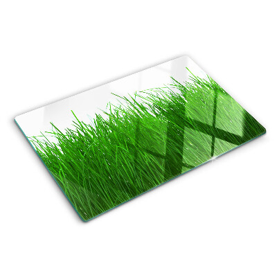 Szklana deska kuchenna z nadrukiem przedstawiającym trawę w słońcu