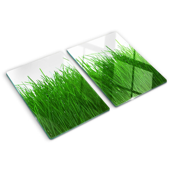 Szklana deska kuchenna z nadrukiem przedstawiającym trawę w słońcu