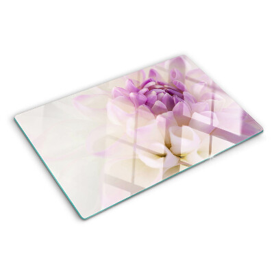 Deska kuchenna szklana z motywem kwiatowej kompozycji w odcieniach fioletu