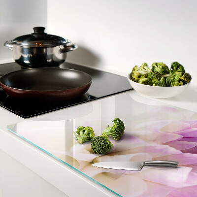 Deska kuchenna szklana z motywem kwiatowej kompozycji w odcieniach fioletu