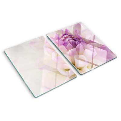 Deska kuchenna szklana z motywem kwiatowej kompozycji w odcieniach fioletu