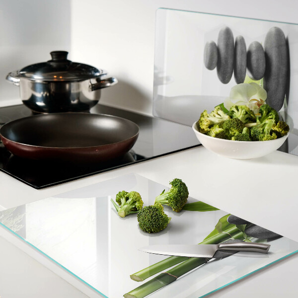 Deska kuchenna szklana z motywem orchidei i kamieni spa