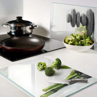 Deska kuchenna szklana z motywem orchidei i kamieni spa