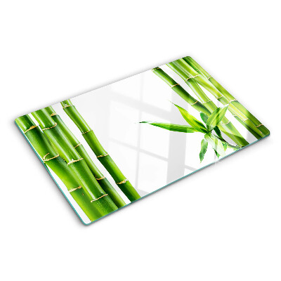 Szklana deska do krojenia z motywem bambusa w zielonych odcieniach