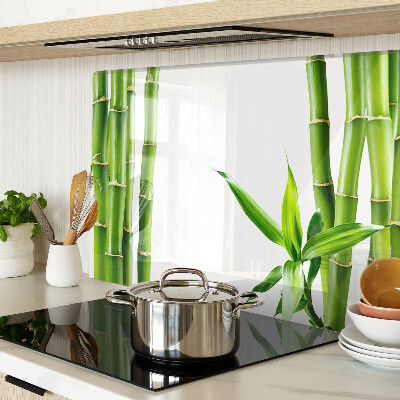 Szklana deska do krojenia z motywem bambusa w zielonych odcieniach