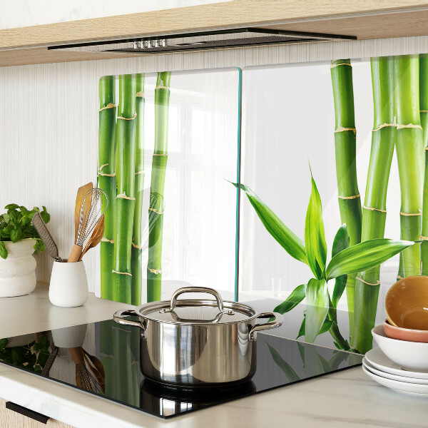 Szklana deska do krojenia z motywem bambusa w zielonych odcieniach