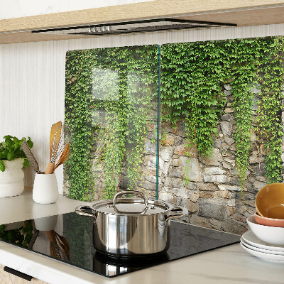 Szklana deska do krojenia z motywem zielonej ściany z mchem