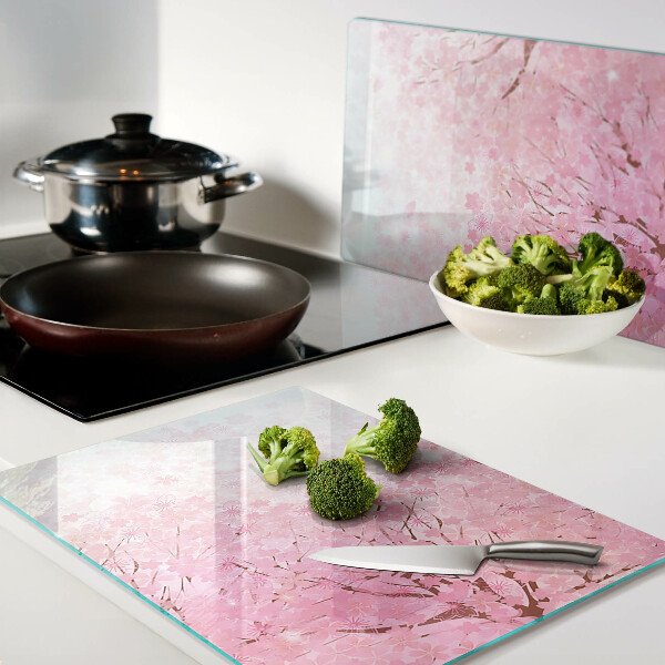 Szklana deska do krojenia z motywem kwiatów sakury