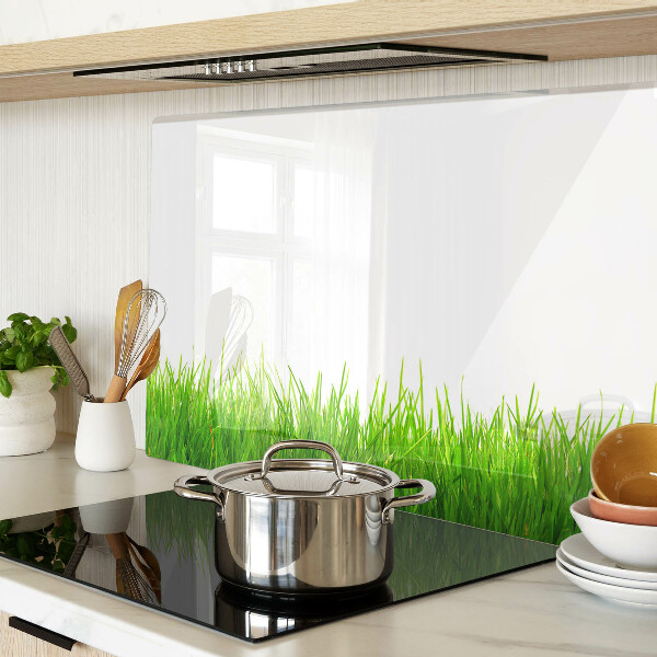 Deska kuchenna szklana z motywem zielonej trawy