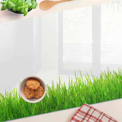 Deska kuchenna szklana z motywem zielonej trawy