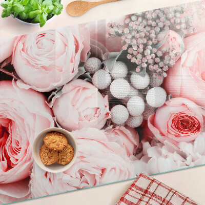 Szklana deska kuchenna Róże w odcieniach różu