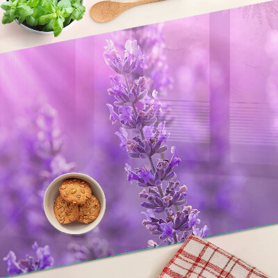 Szklana deska do krojenia Lawendowe kwiaty na purpurowym tle