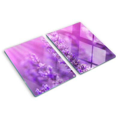 Szklana deska do krojenia Lawendowe kwiaty na purpurowym tle