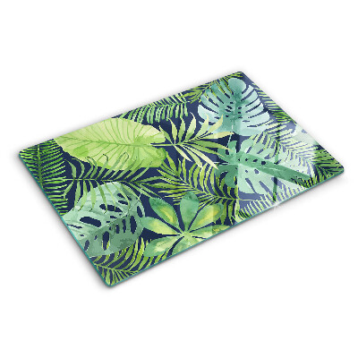 Deska kuchenna szklana z motywem tropikalnej roślinności